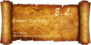 Emmer Larion névjegykártya